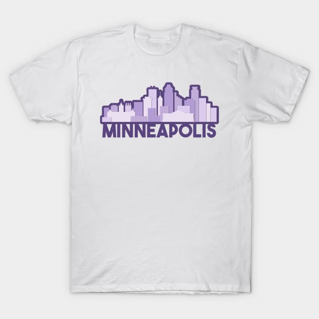 Purple Minneapolis Skyline T-Shirt by sydneyurban